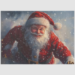 Papier Mousseline Découpage Vintage Père Noël Saint Nick