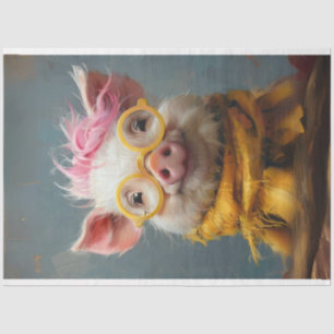 Papier Mousseline Découpage Vintage Sunny Snout Pig