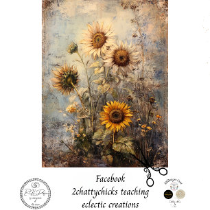 Papier Mousseline Découpage Vintage Tournesol