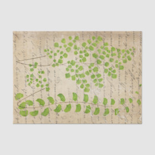 Papier Mousseline Découpage vintage vert Floral