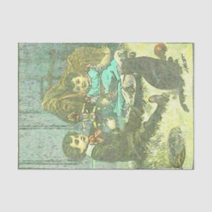 Papier Mousseline Decoupage vintage victorien mignon