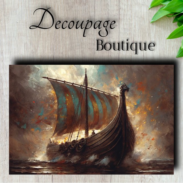 Papier Mousseline Découpage Voyage Dragon (Dragon Ship Voyage Decoupage Tissue Paper)