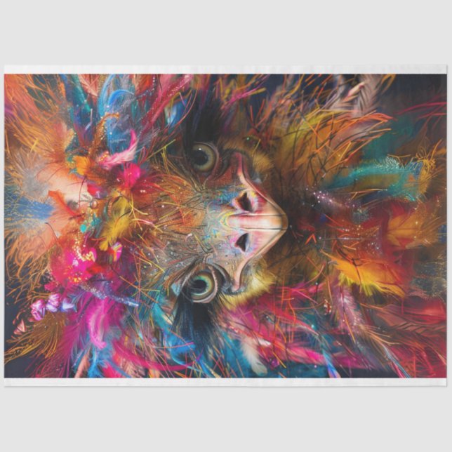 Papier Mousseline Découpage Wackadoodle de l'autruche lunatiqueesign (Recto)