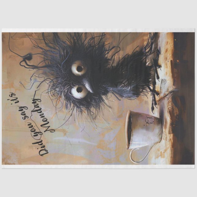 Papier Mousseline Découpage Wackadoodle Est Il Lundi Tuftoodle Bird (Recto)