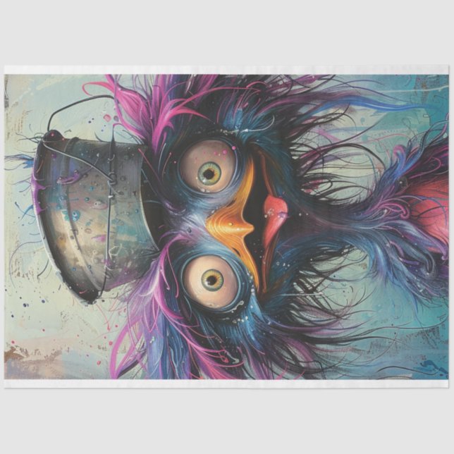 Papier Mousseline Découpage Wackadoodle Urbain Bird (Recto)