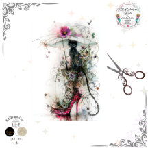 Decoupage Whimsical Cat Parasol Catwalk Companions