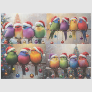 Papier Mousseline Découpage Whimsical Christmas Birds Scrapbooking