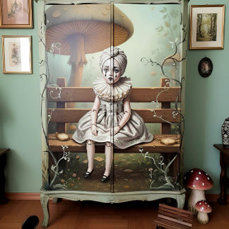 Papier Mousseline Decoupage Whimsical doll