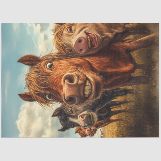 Papier Mousseline Découpage Whimsical Funny Animal Pose (Recto)