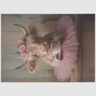 Papier Mousseline Découpage Whimsical Highland Mini vache & café