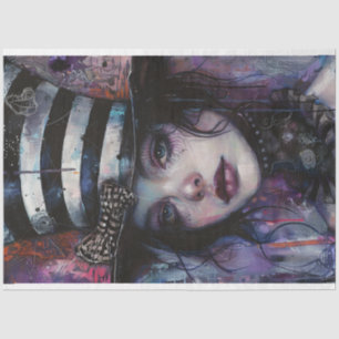 Papier Mousseline Découpage Whimsical Jester Girl Celestina Whimsy