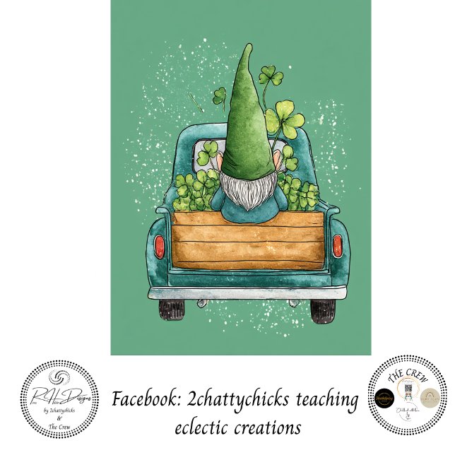 Papier Mousseline Decoupage Whimsical St. Patrick's Day Gnome  (Créateur téléchargé)