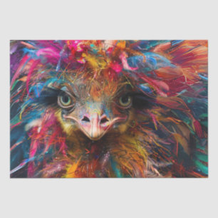 Papier Mousseline Découpage Whimsical Vibrant Wackadoodle Ostrich
