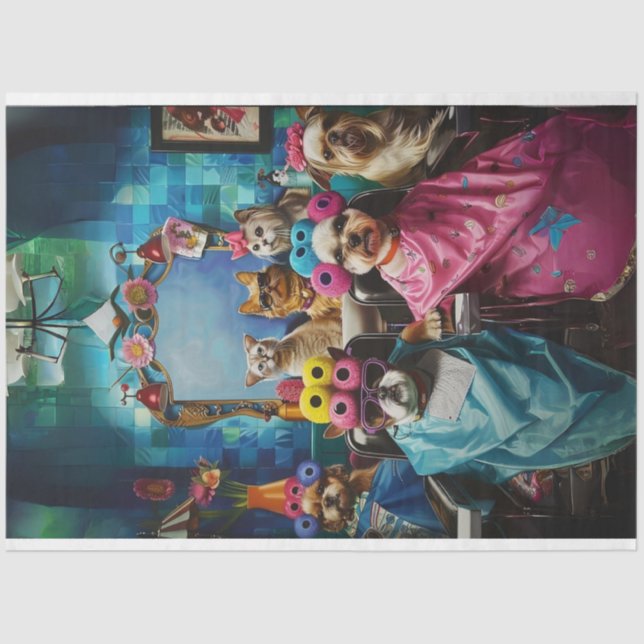 Papier Mousseline Découpage Whiskersworth Animaux de compagnie au sa (Recto)