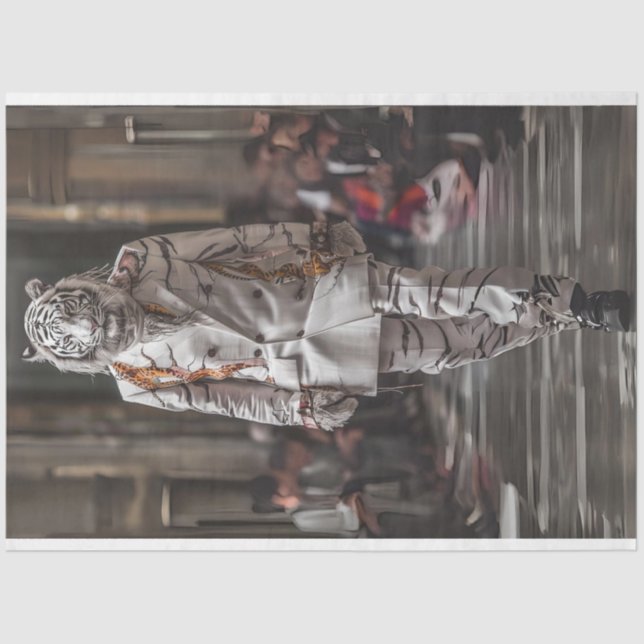 Papier Mousseline Découpage White Lion Mode Show (Recto)