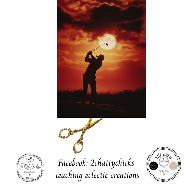Papier Mousseline Découpe Golfeur Silhouette Horizon Fougueux  (Créateur téléchargé)