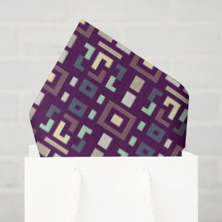 Papier Mousseline Deep Purple et Terres Muettes Abstraites Géométriq