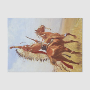 Papier Mousseline « Défi » Art occidental par Frederic Remington