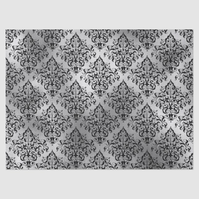 Papier Mousseline Dégasque noir et découpage d'argent (Recto)