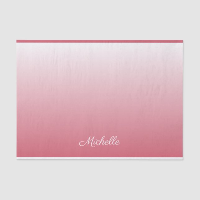 Papier Mousseline dégradé personnalisé ombre rose saumon (Recto)
