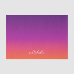 Papier Mousseline dégradé violet, rose et orange foncé
