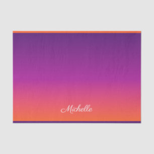 Papier Mousseline dégradé violet, rose et orange foncé