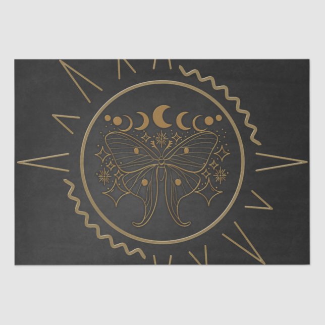 Papier Mousseline D'élégants papillons en figuier doré. (Recto)