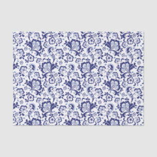 Papier Mousseline Delfts Blauw Delft Blue Floral Hollandais Mariag