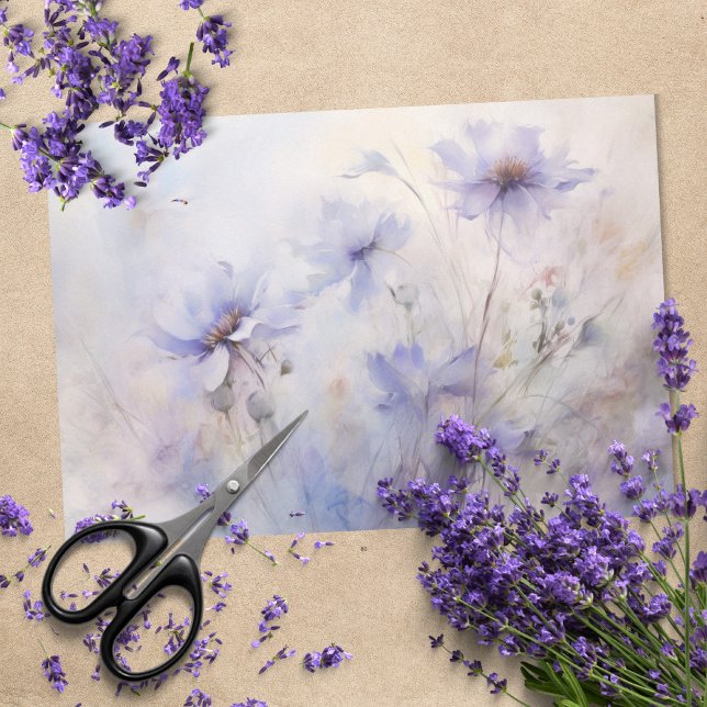 Papier Mousseline Délicat, Élégant, Purple Anémone Découpage Florale (Créateur téléchargé)