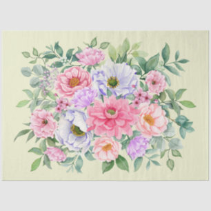 Papier Mousseline Délicat été Fleurs de Jardin Découpage