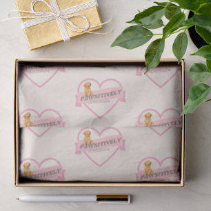 Papier Mousseline Délicieusement vôtre   Cœur rose sur fond crème gr