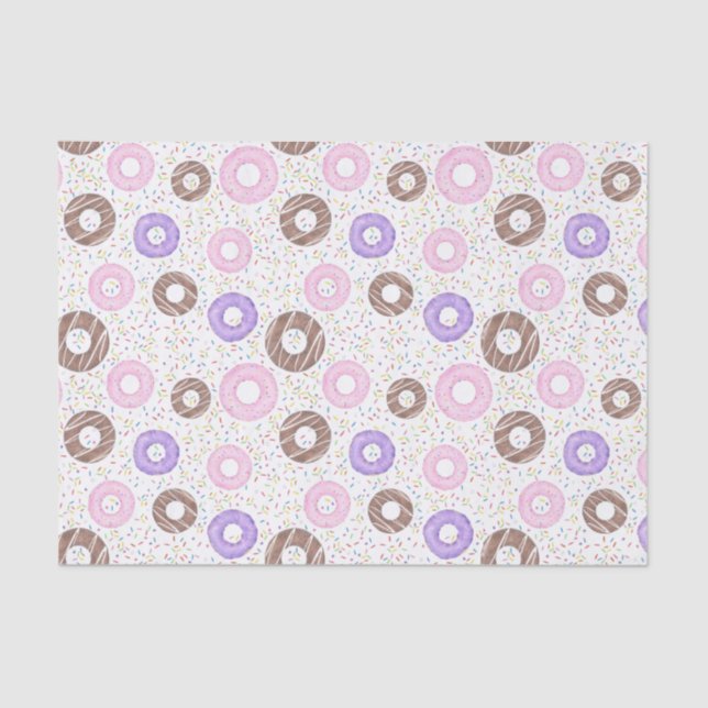 Papier Mousseline Delicious Donuts Tissue Paper on White (Recto)