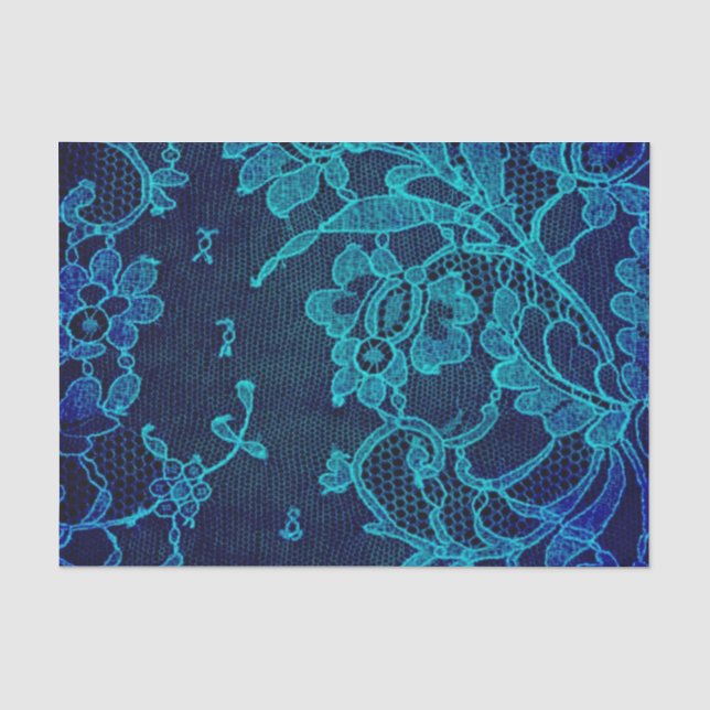 Papier Mousseline Dentelle bleu marine victorienne féminine parisien (Recto)