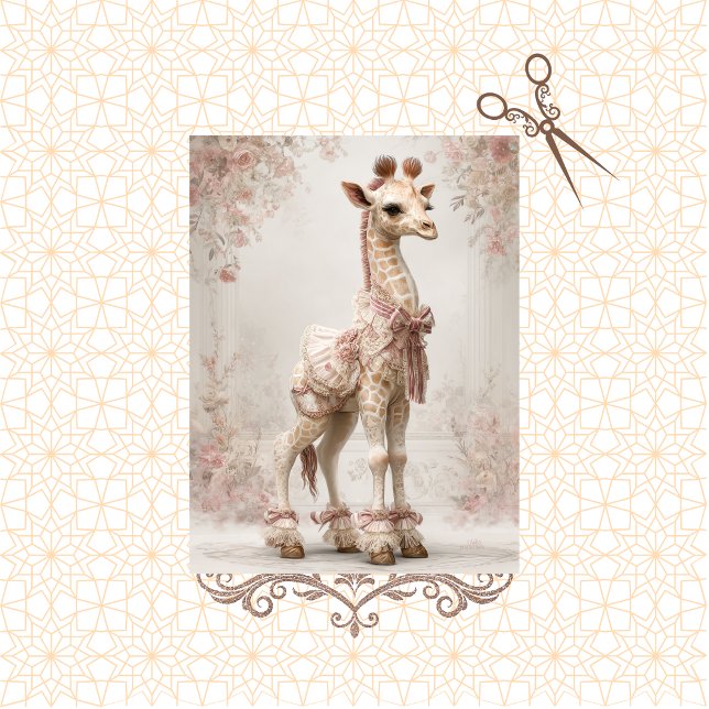 Papier Mousseline Dentelle de girafe victorienne fantasque découpage (Créateur téléchargé)