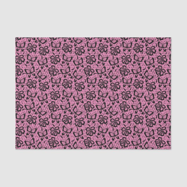 Papier Mousseline dentelle motif à papillons (Recto)