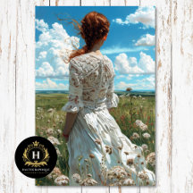 Dentelle Prairie Girl Romantique Campagne Découpag