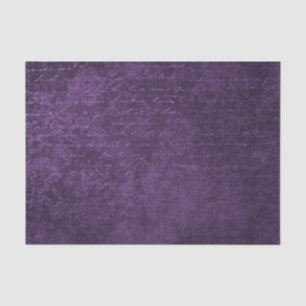 Papier Mousseline Dentelle violette et collage de script
