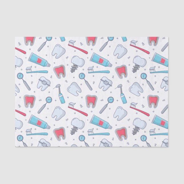 Papier Mousseline Dents et outils Motif dentaire (Recto)