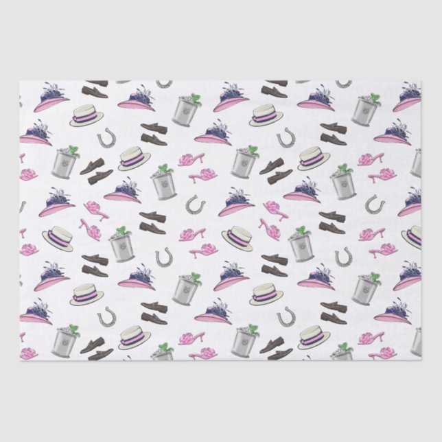 Papier Mousseline Derby Party Attire Mint Julep Horseshoe (Recto)