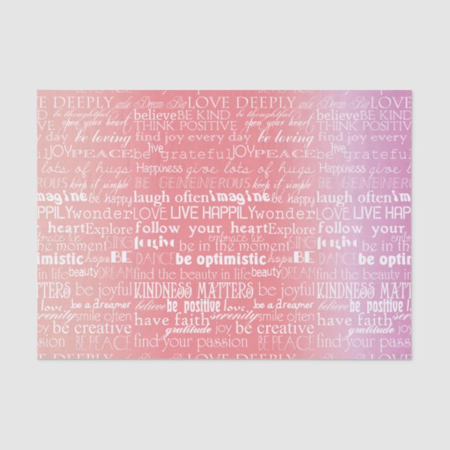 Papier Mousseline Des mots d'inspiration rose ombre (Recto)