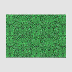 Papier Mousseline Des nouages celtes en vert et noir
