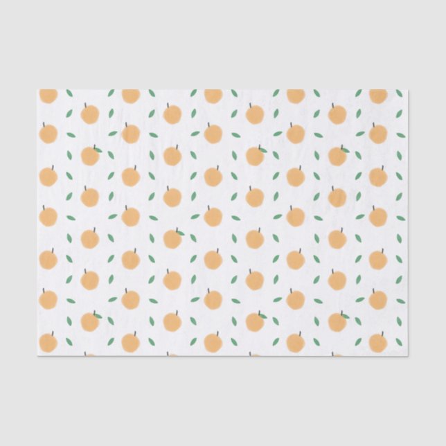 Papier Mousseline Des pêches simples avec Motif Feuille (Recto)