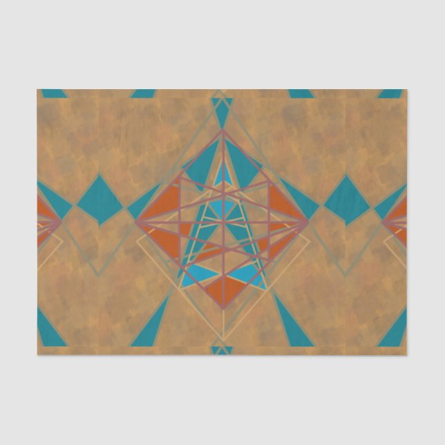 Papier Mousseline Désert du Sud-Ouest Indien Star Man Design Art (Recto)