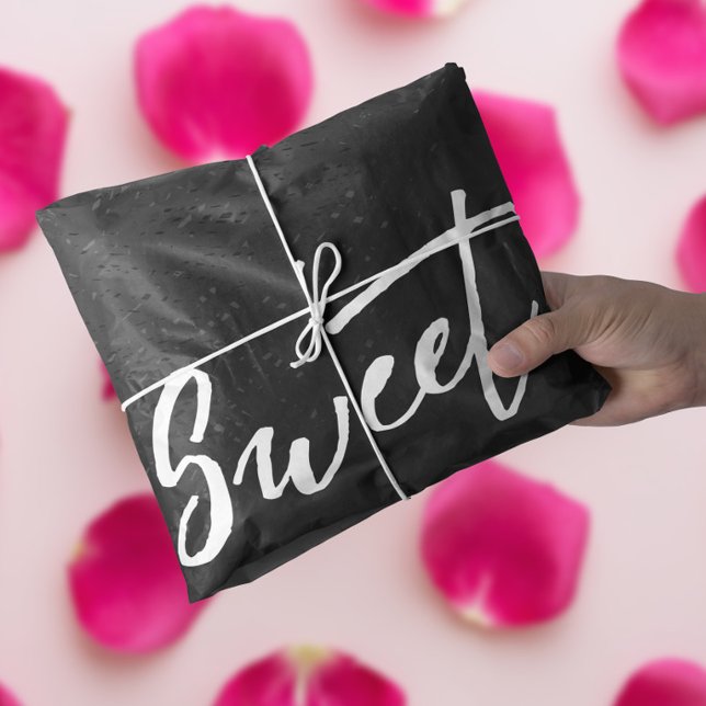 Papier Mousseline Design élégant en noir et blanc (Sophisticated Black and White Sweet Design Tissue Paper)