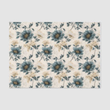 Design floral bleu foncé