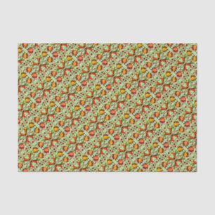 Papier Mousseline Design floral d'art populaire vintage estonien