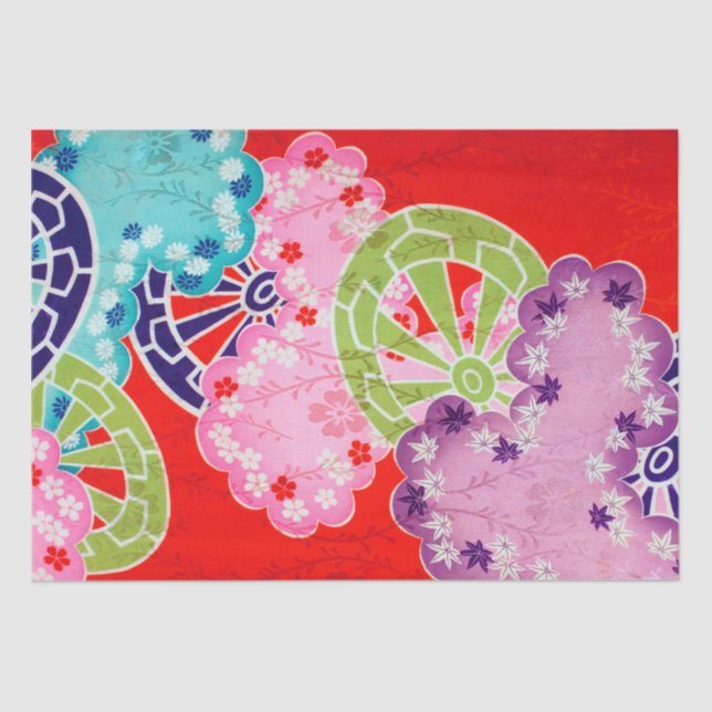 Papier Mousseline Design floral japonais (Recto)