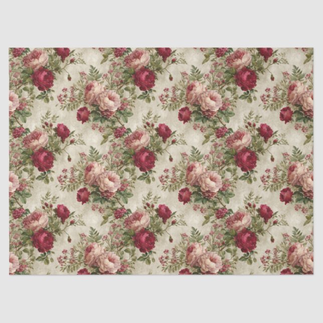 Papier Mousseline Design floral romantique (Recto)