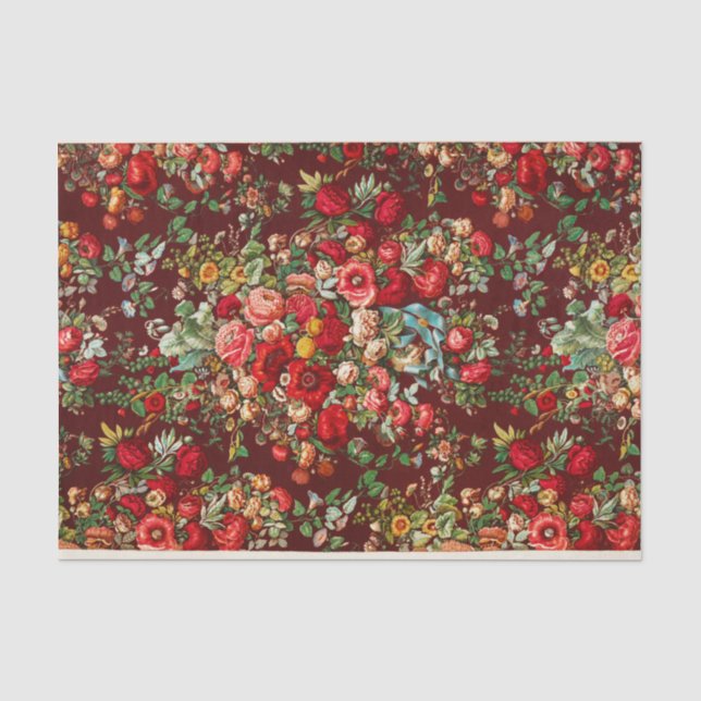 Papier Mousseline Design Motif de découpage à fleurs florales (Recto)