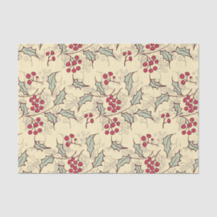 Papier Mousseline Design motif Holly berry